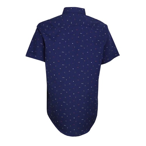 Camisa Manga Corta con Estampado Azul Polo Club para Caballero