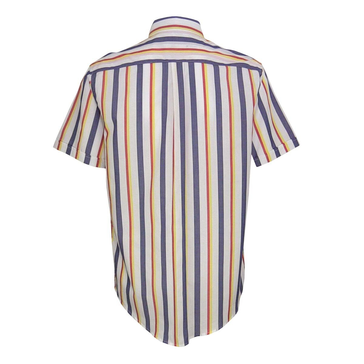 Camisa Manga Corta de Rayas Azul Polo Club para Caballero
