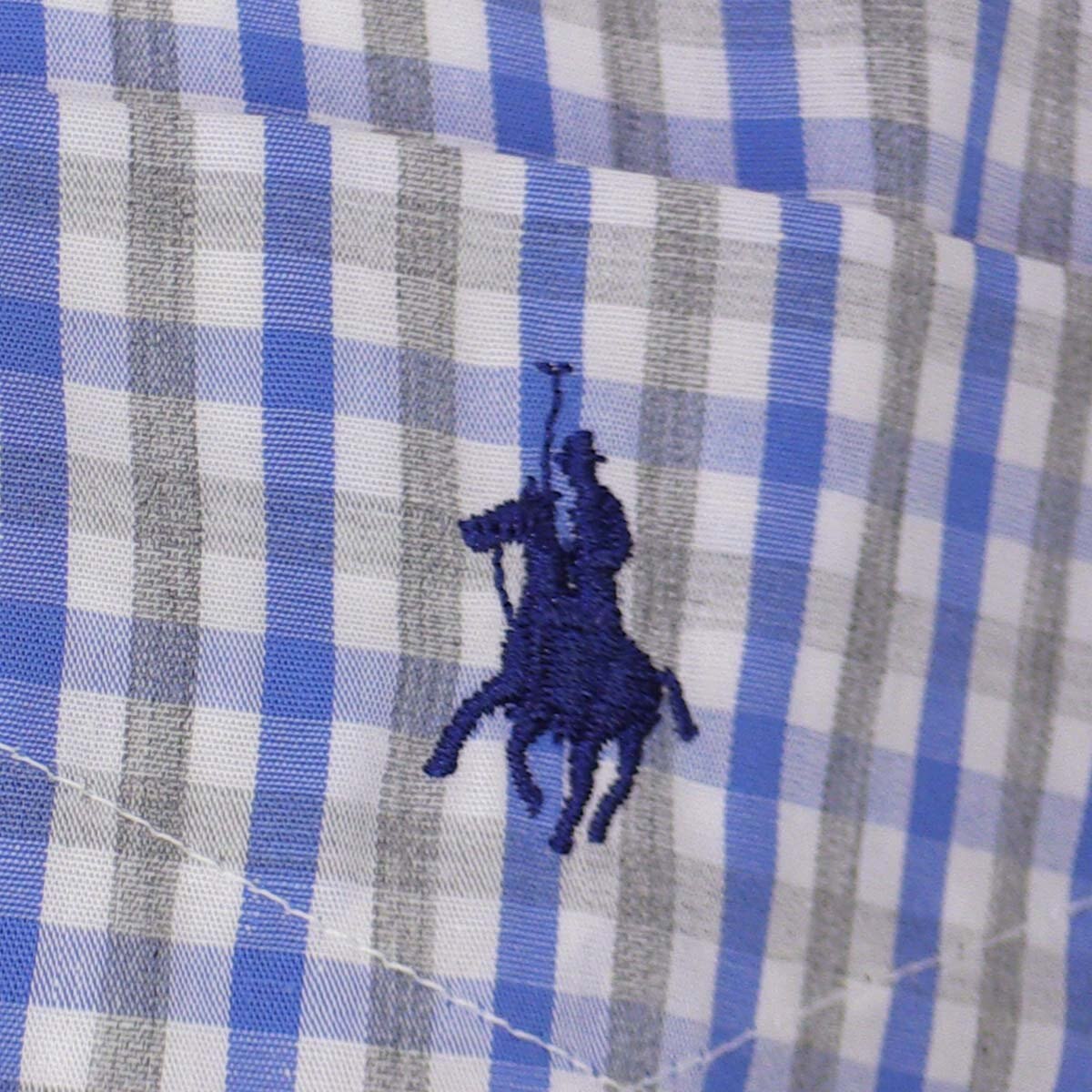 Camisa Manga Corta de Cuadros Azul Polo Club para Caballero