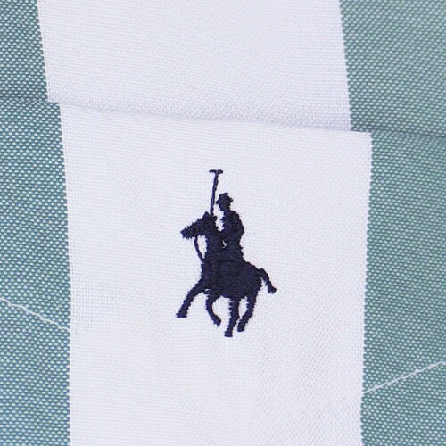 Camisa Manga Corta de Rayas Verde Polo Club para Caballero