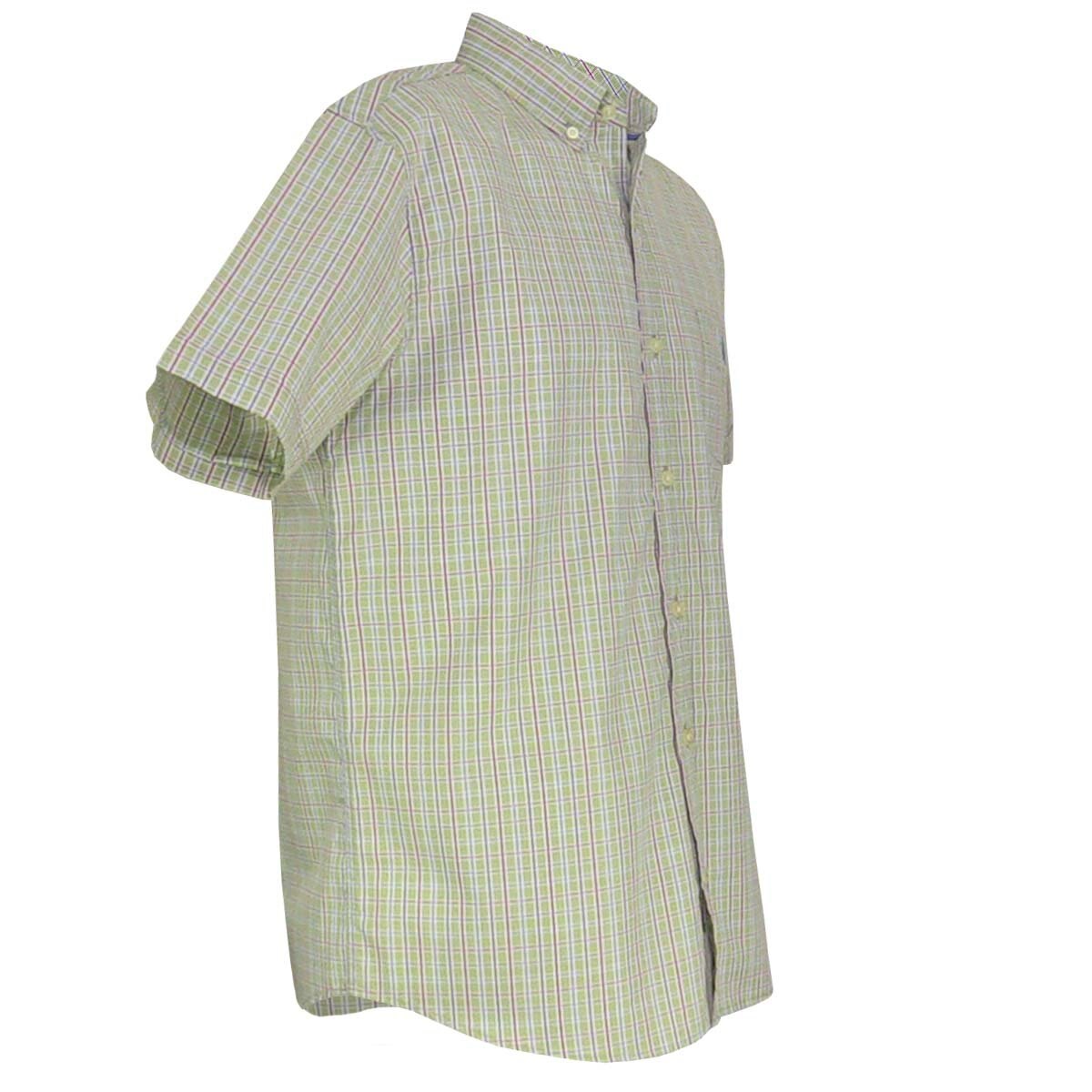 Camisa Manga Corta de Cuadros Verde Polo Club para Caballero