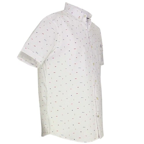 Camisa Manga Corta Estampada Blanco Polo Club para Caballero