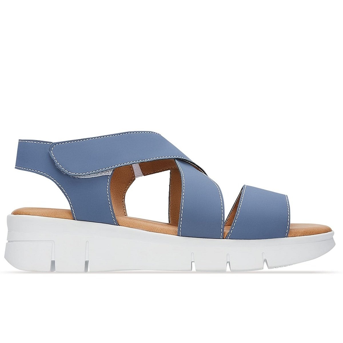 Sandalia Azul Flat de Tiras con Resorte Y Velcro Dr Scholl\'s