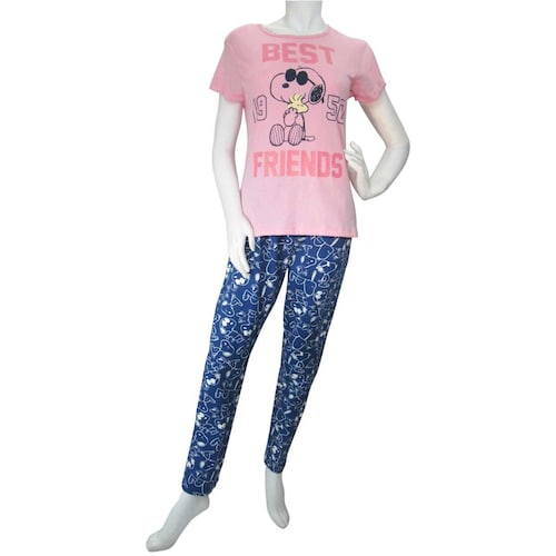 Pijama para Dama Playera Manga Corta Y Pantalón Snoopy