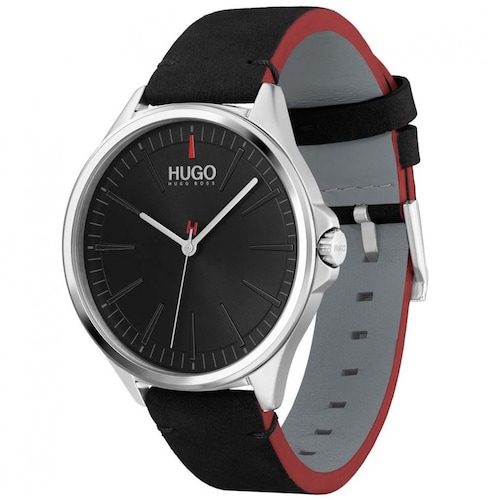 Reloj de Piel Negro para Hombre Hugo