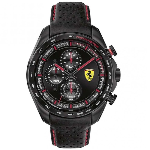 Reloj de Piel Negro para Hombre Ferrari