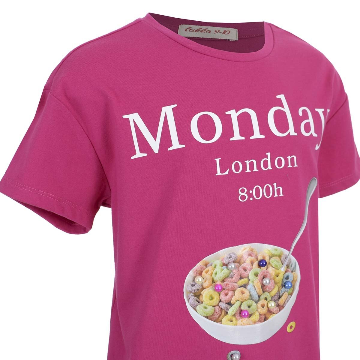 Playera Manga Corta con Estampado de Cereal Fukka para Niña