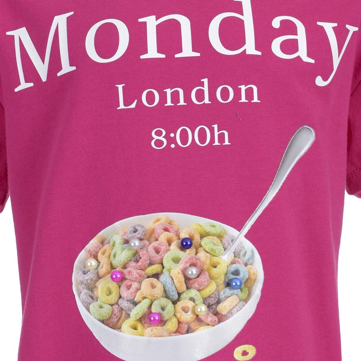 Playera Manga Corta con Estampado de Cereal Fukka para Niña