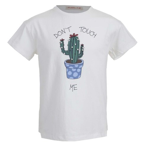 Playera Manga Corta con Estampado de Cactus Fukka para Niña