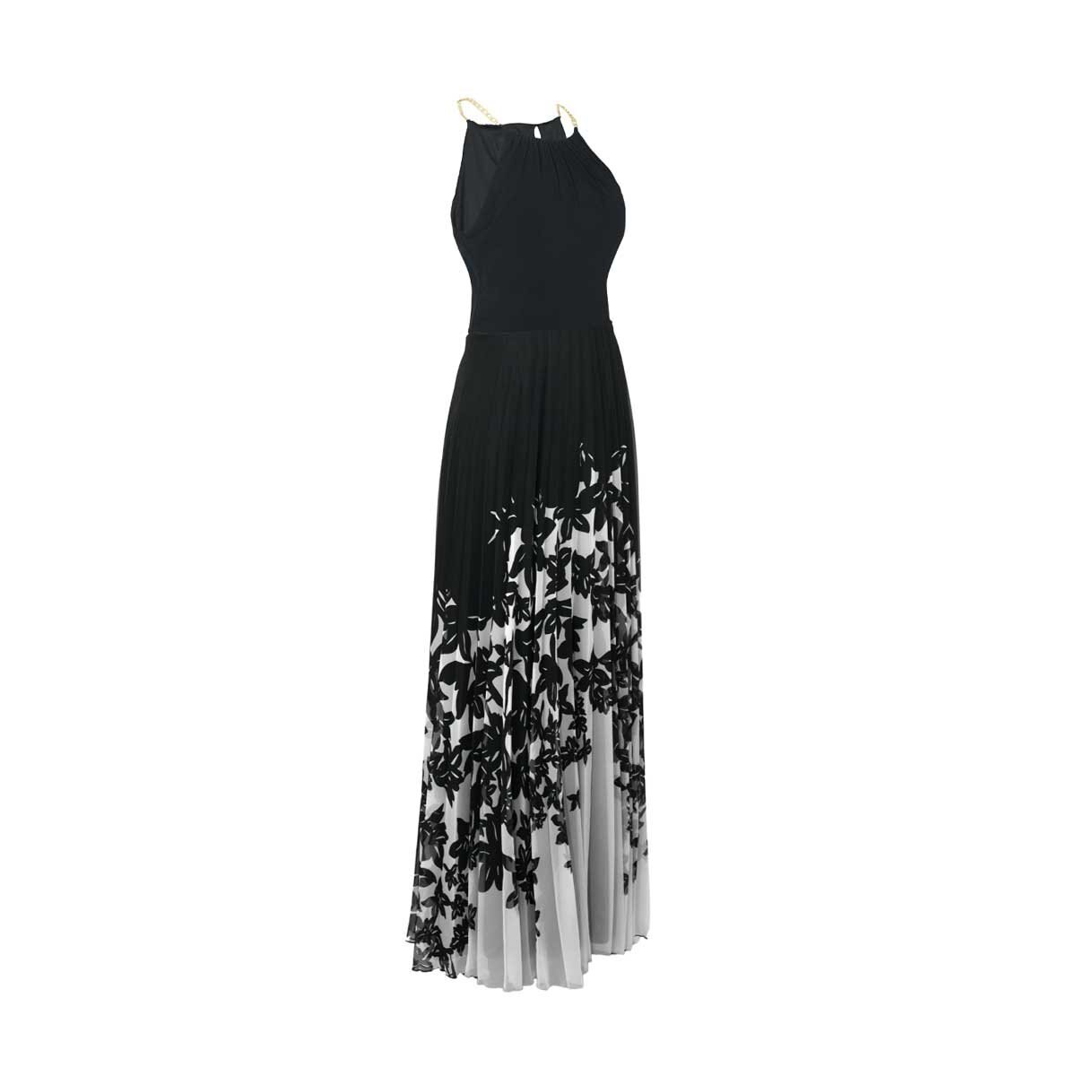 Vestido Halter con Falda Plisadanoshe Noshe