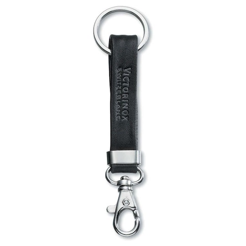 Llavero de Piel Negro con Gancho Y Anilla para Hombre Victorinox