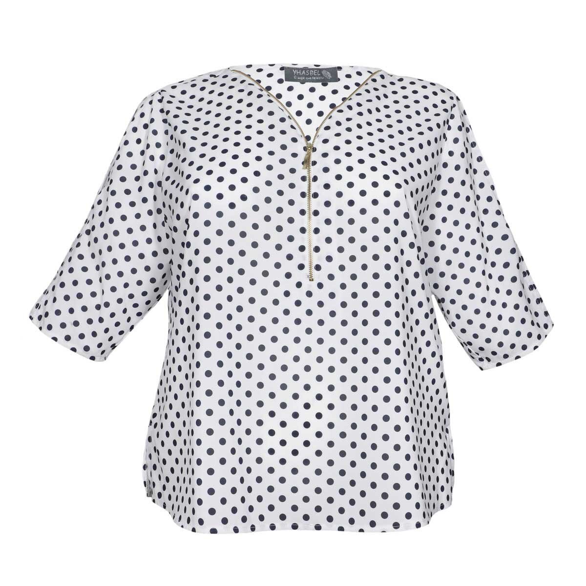 Blusa para Dama Manga 3/4 Detalle Cierre Yhasbel