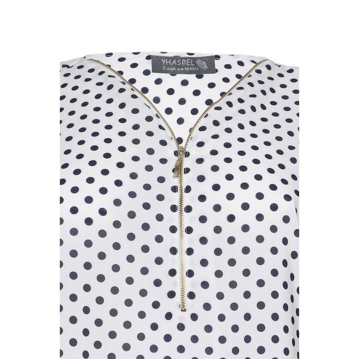 Blusa para Dama Manga 3/4 Detalle Cierre Yhasbel