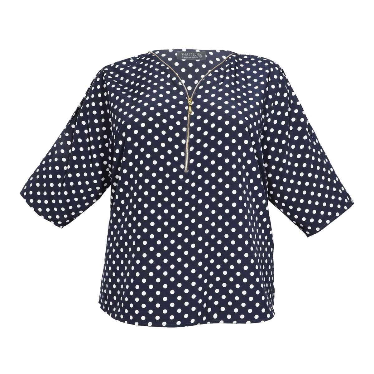 Blusa para Dama Manga 3/4 Detalle Cierre Yhasbel