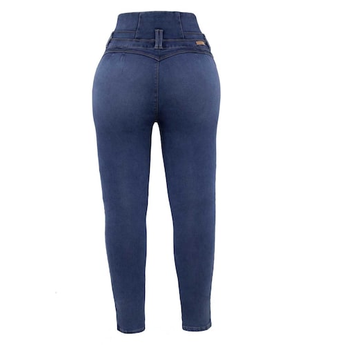 Jeans Pretina Alta 4 Botones Ciclón Jeans Plus para Dama