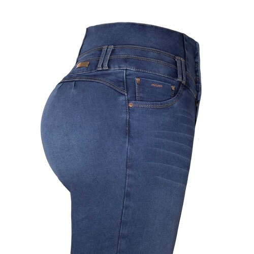 Jeans Pretina Alta 4 Botones Ciclón Jeans Plus para Dama