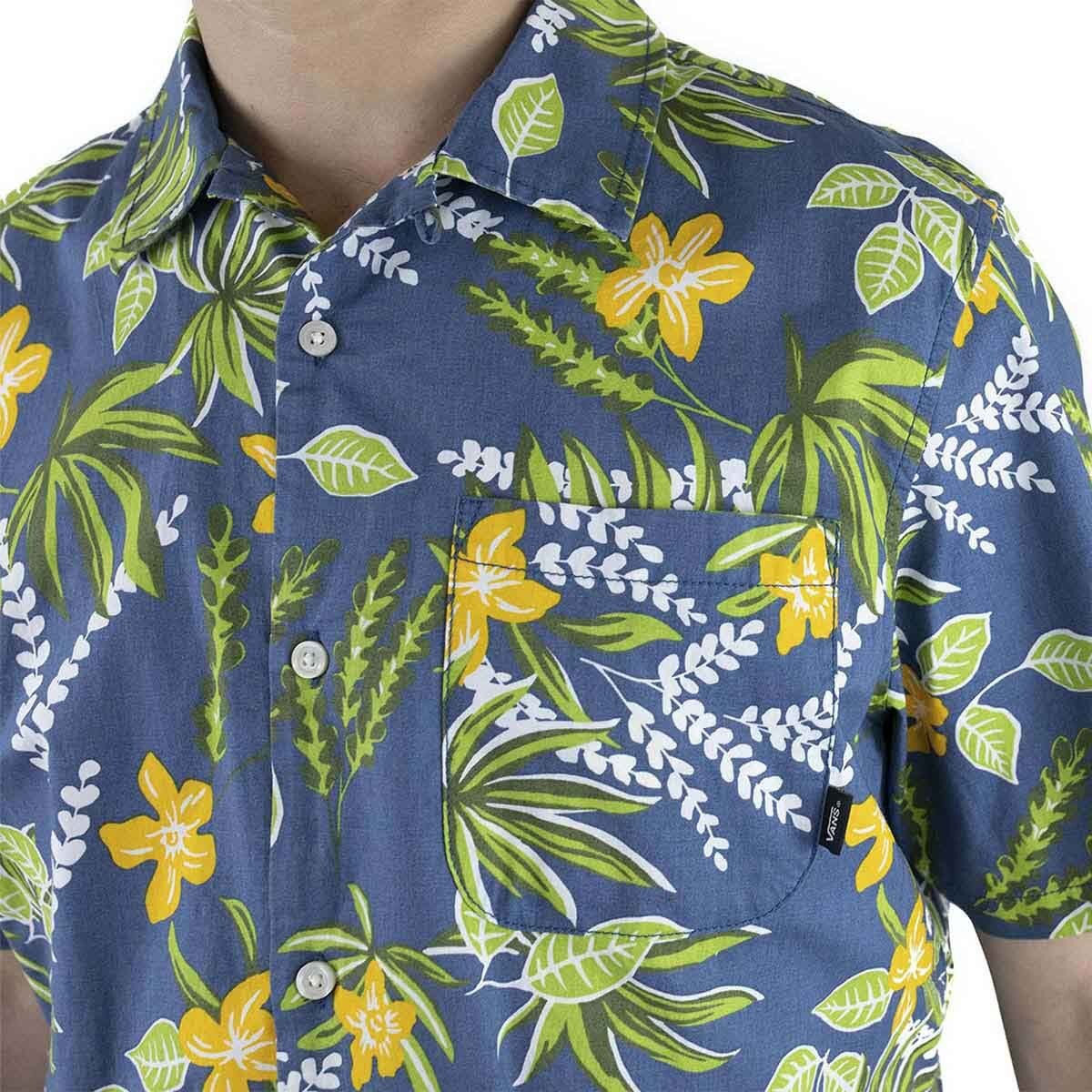 Camisa Manga Corta con Estampado de Hojas para Caballero Vans