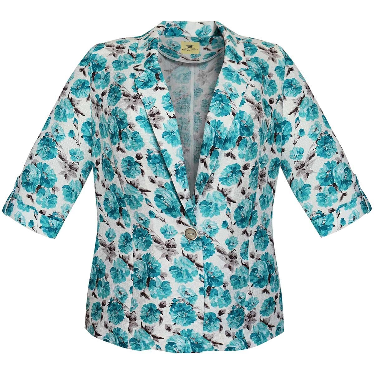 Saco Manga 3/4 Cuello Elevador Pavla Mint para Dama