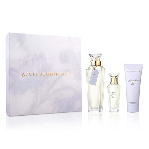 Estuche Fragancia para Dama Adolfo Domínguez Agua Fresca de Rosas Edt120Ml + Edt30Ml+Body Lotion 75Ml