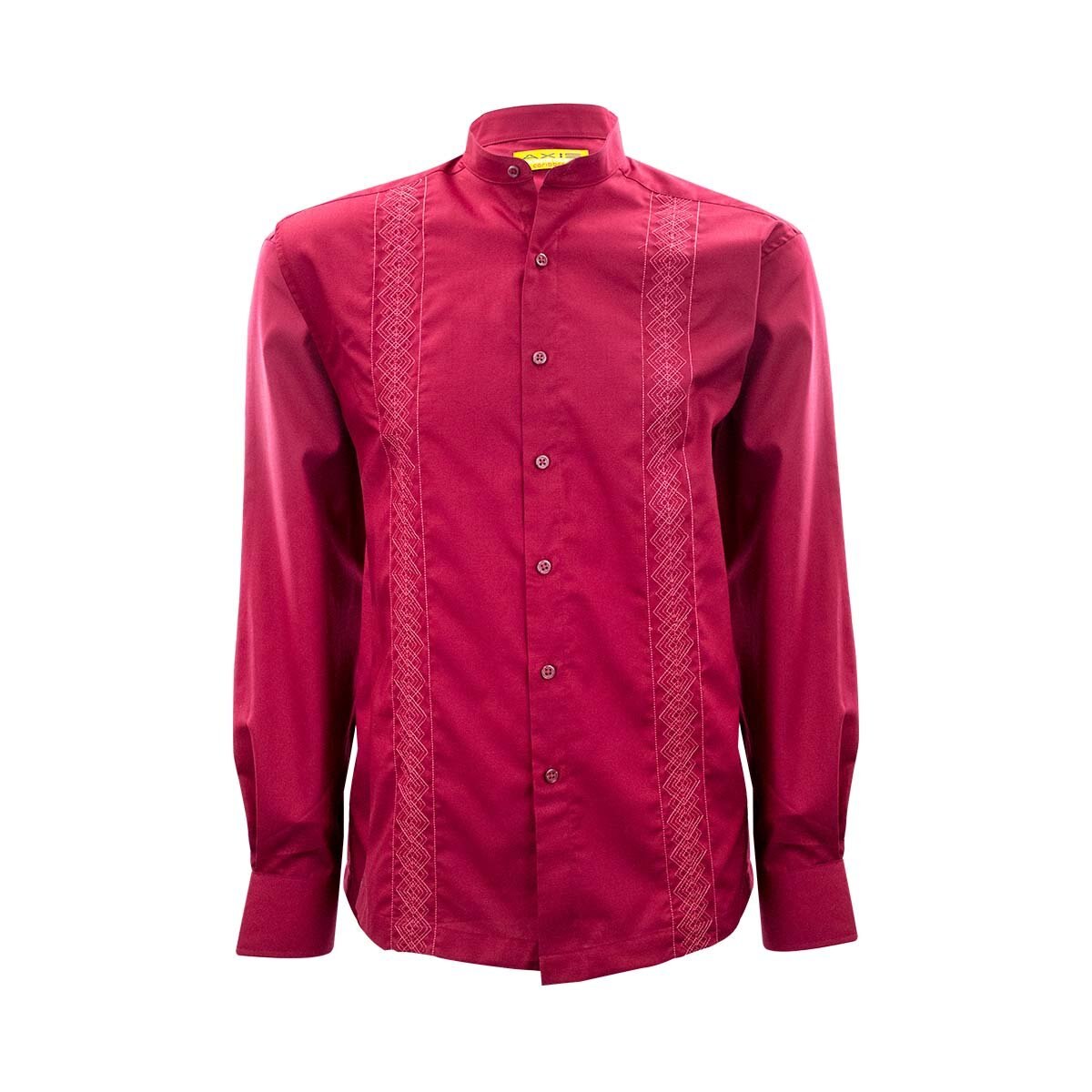 Camisa Manga Larga Cuello Mao Rojo Obscuro Axis para Caballero