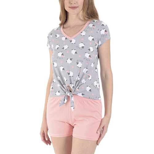 Pijama para Dama con Playera Y Short con Borrego la Nuit