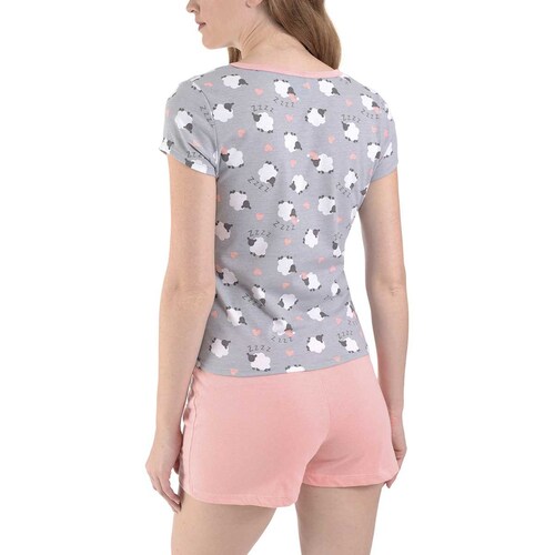 Pijama para Dama con Playera Y Short con Borrego la Nuit