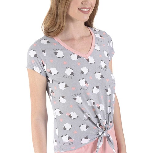 Pijama para Dama con Playera Y Short con Borrego la Nuit