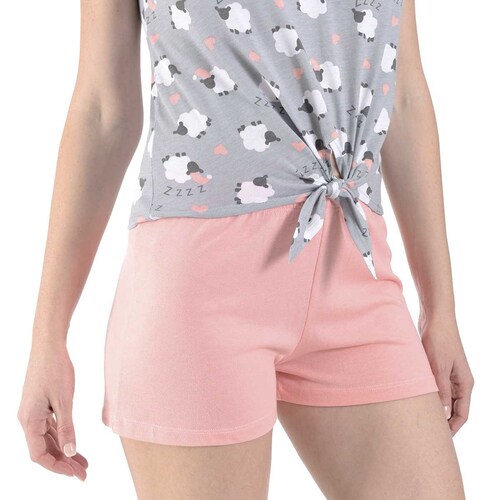 Pijama para Dama con Playera Y Short con Borrego la Nuit
