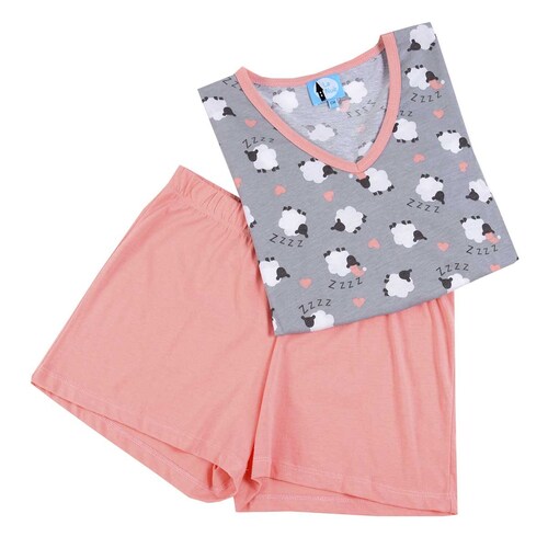 Pijama para Dama con Playera Y Short con Borrego la Nuit
