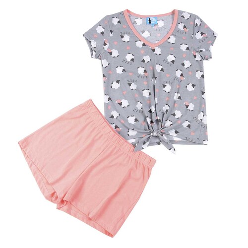 Pijama para Dama con Playera Y Short con Borrego la Nuit