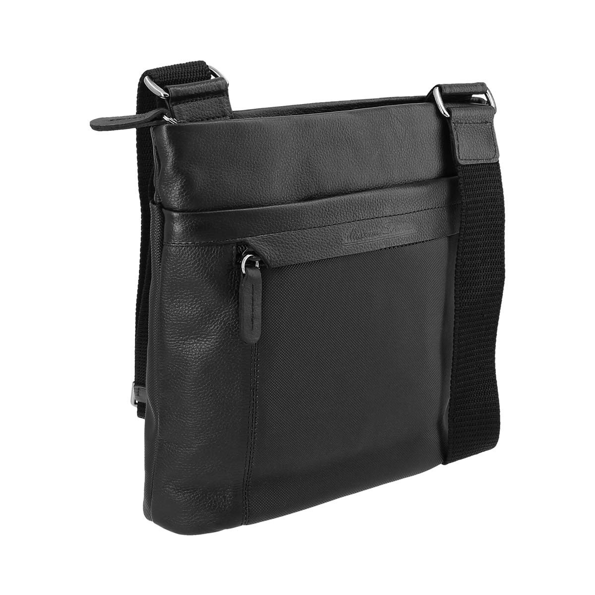 Bolso 100% de Piel Negro Massimi Lorenzo