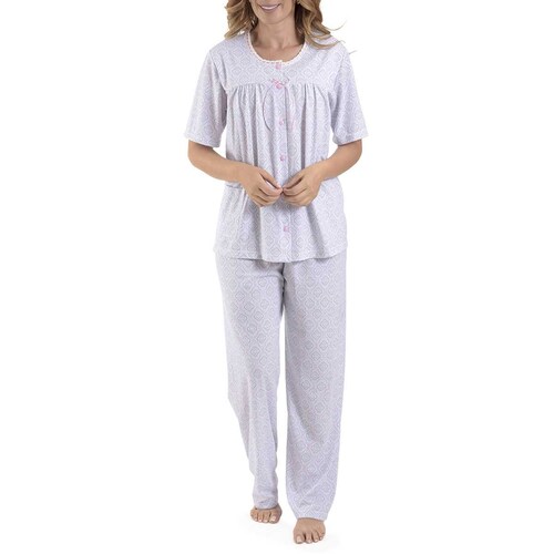 Pijama para Dama Chiffon Playera Manga Corta Y Pantalon Intime Lingerie