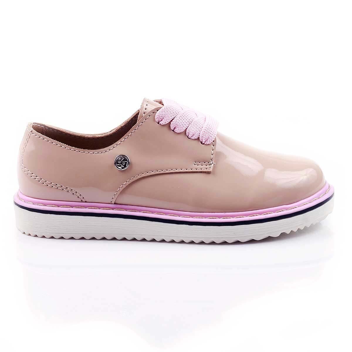 Choclo de Charol Beige con Agujeta Bubble Gummers para Niña