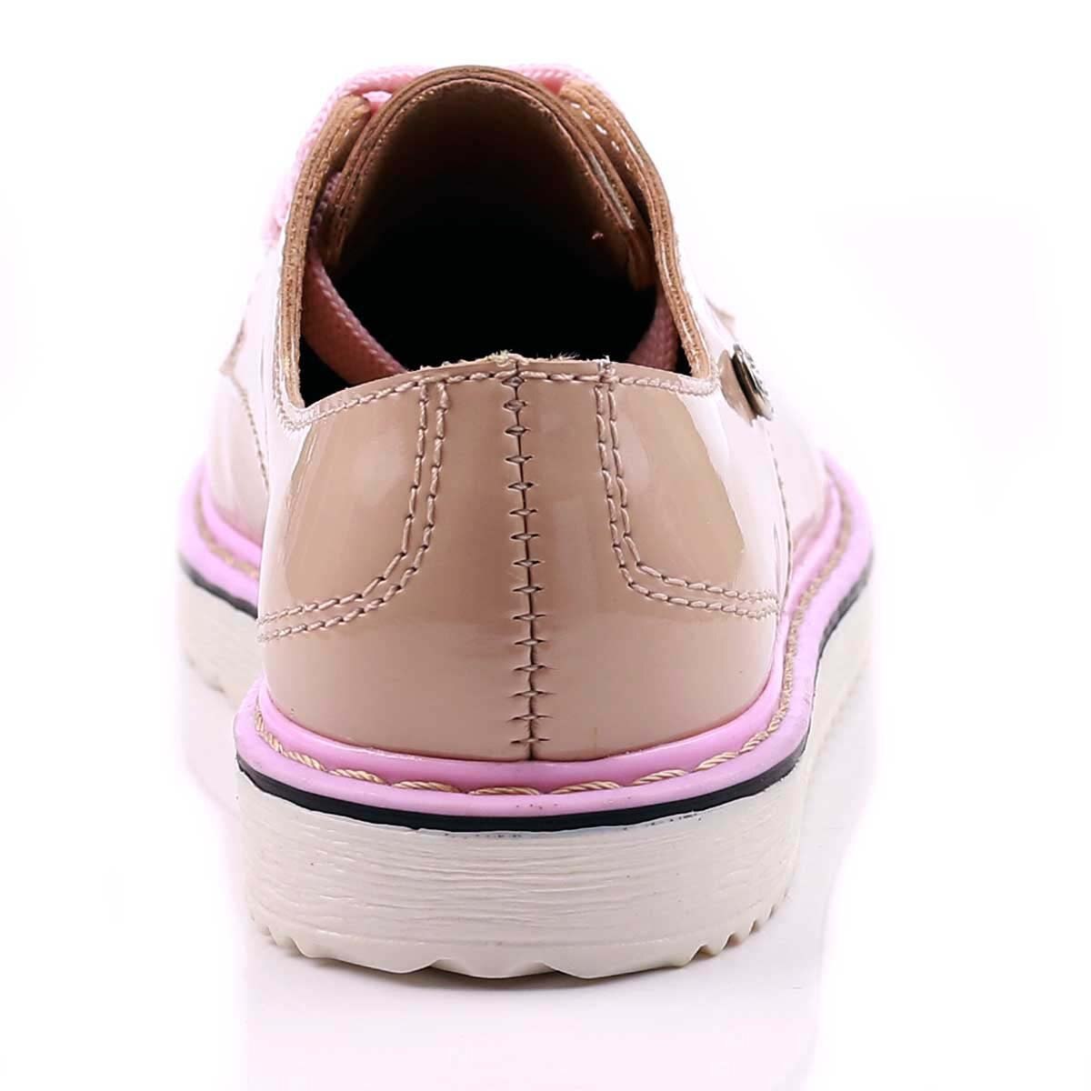 Choclo de Charol Beige con Agujeta Bubble Gummers para Niña