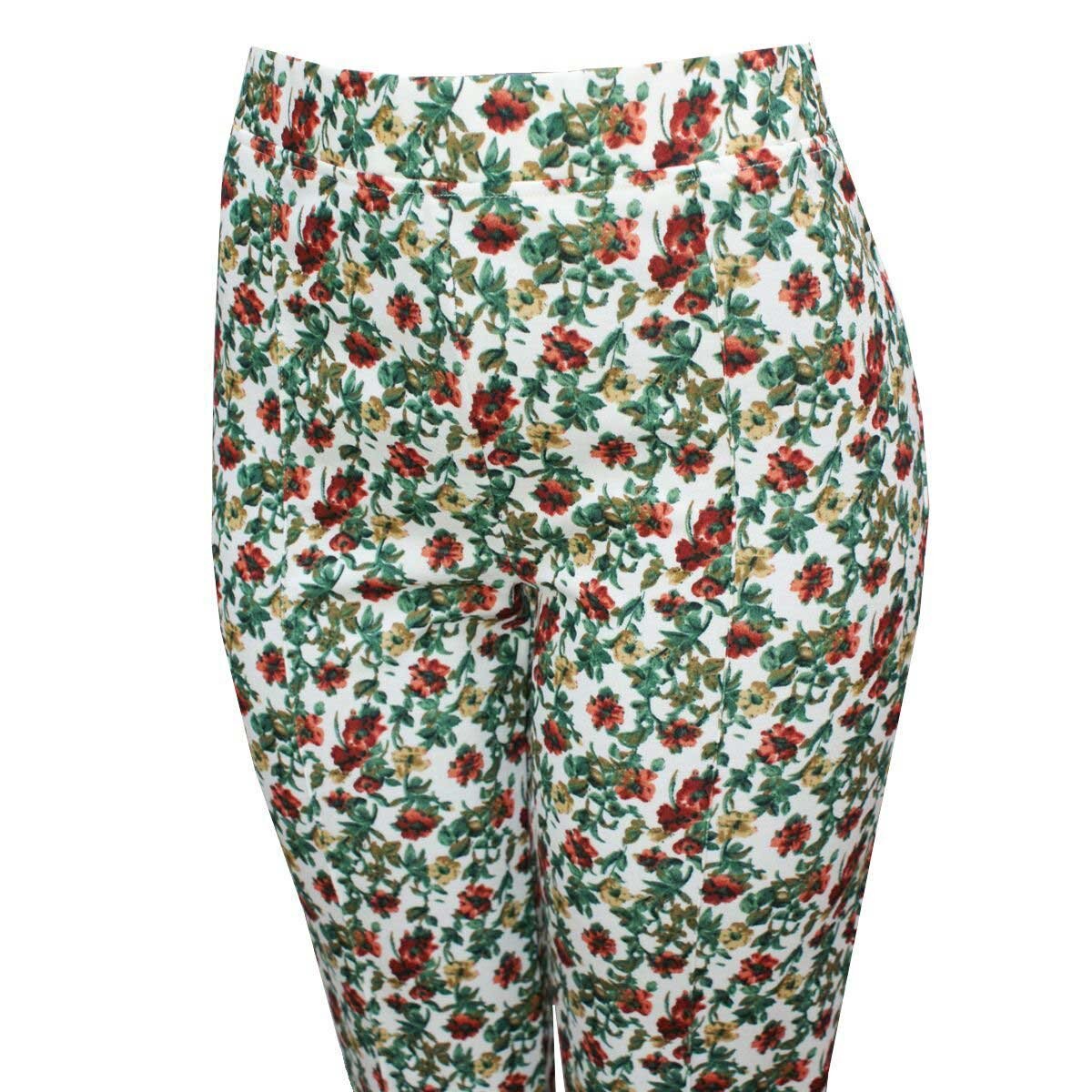 Legging Blanco con Flores Connie Klein para Dama
