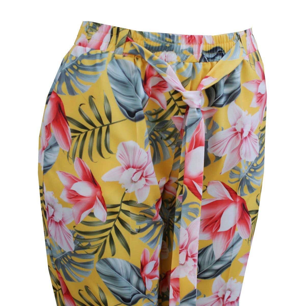 Pantalón de Flores Y Hojas Connie Klein para Dama