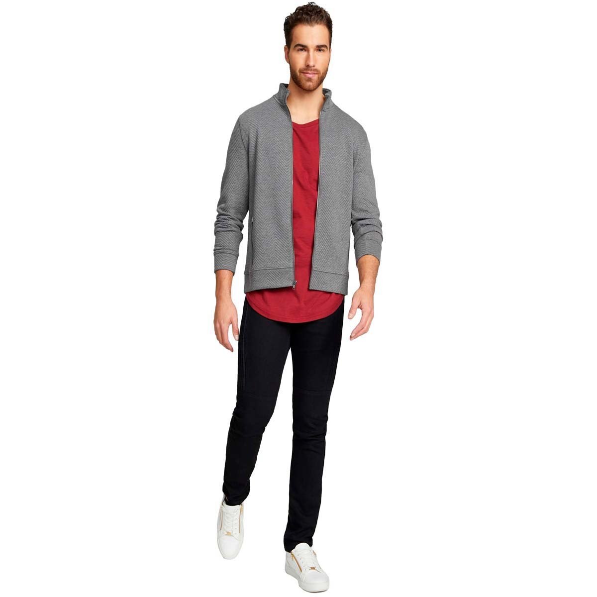 Suéter Gris con Cierre G By Guess para Caballero
