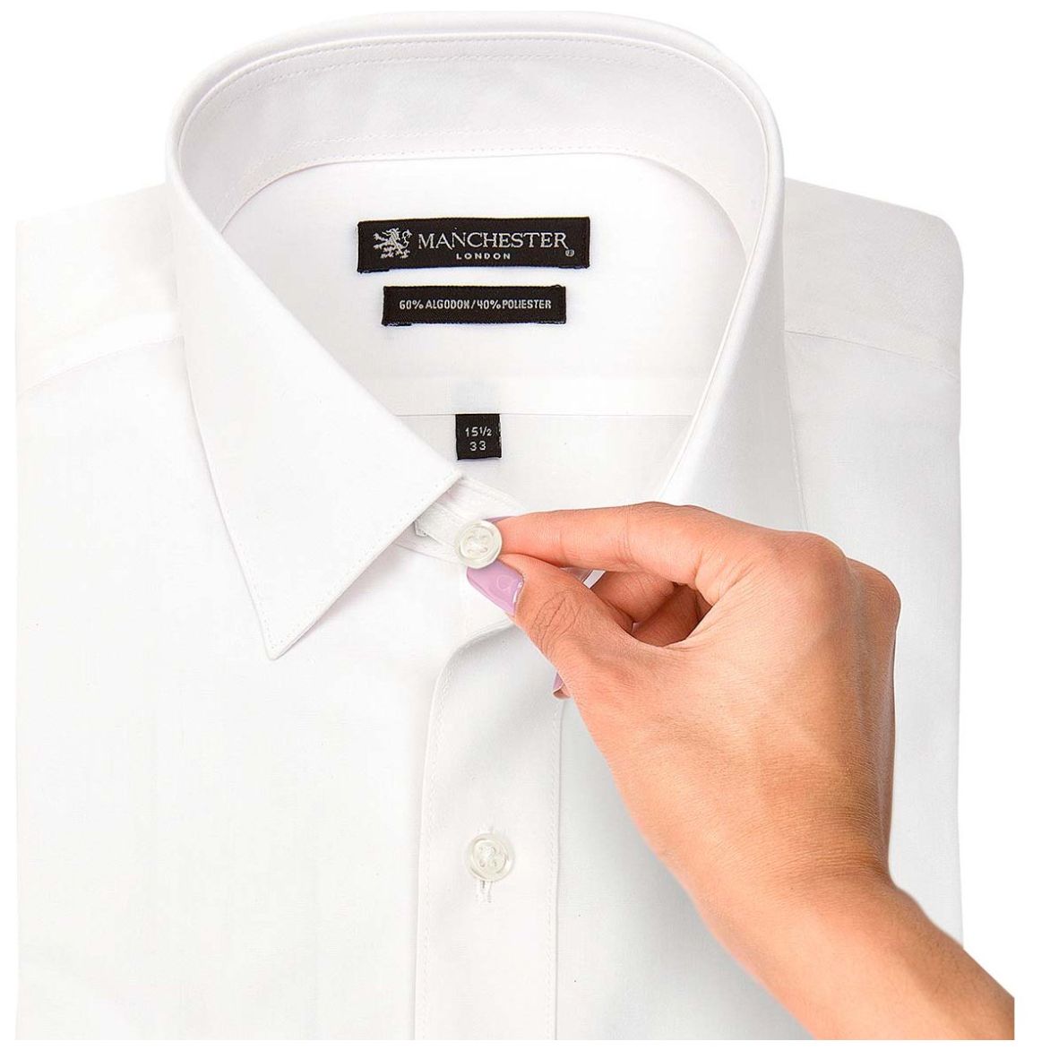 Camisa de Vestir Regular con Cuello Ajustable Manchester para Caballero