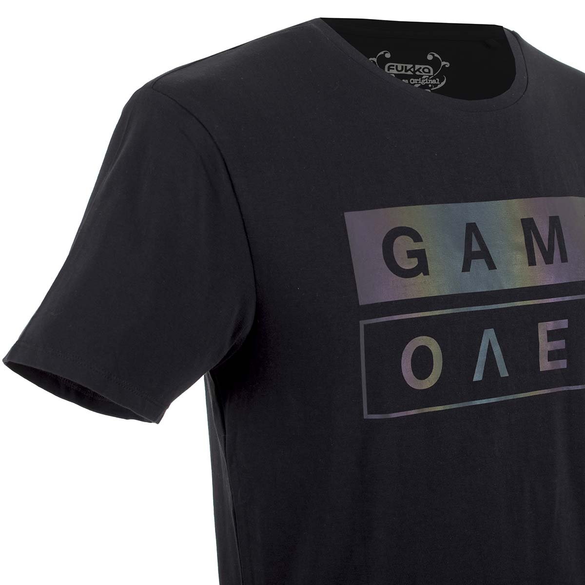 Playera de Manga Corta con Estampado Tornasol Fukka para Caballero