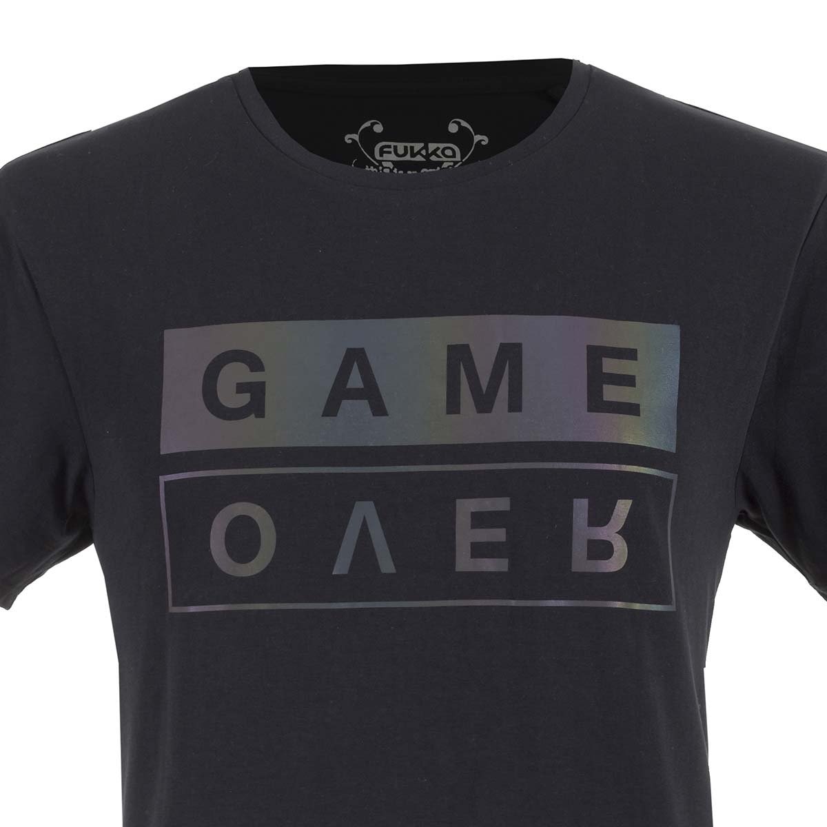 Playera de Manga Corta con Estampado Tornasol Fukka para Caballero