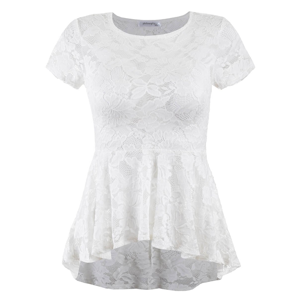 Blusa Hi Low de Encaje Philosophy Jr para Dama