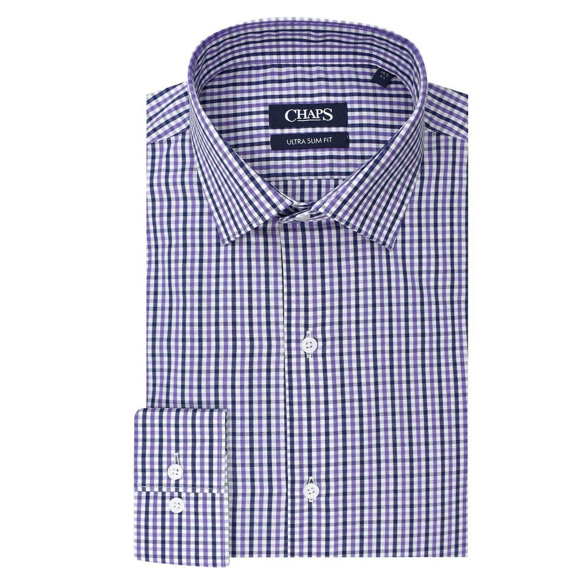 Camisa de Vestir Morado Combinado Corte Ultra Slim Chaps para Caballero