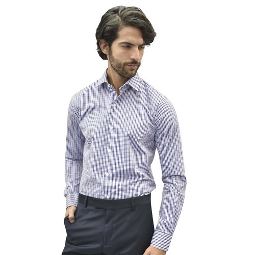 Camisa de Vestir Morado Combinado Corte Ultra Slim Chaps para Caballero