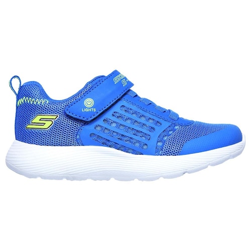Tenis Choclo con Velcro Azul Limón para Niño Skechers