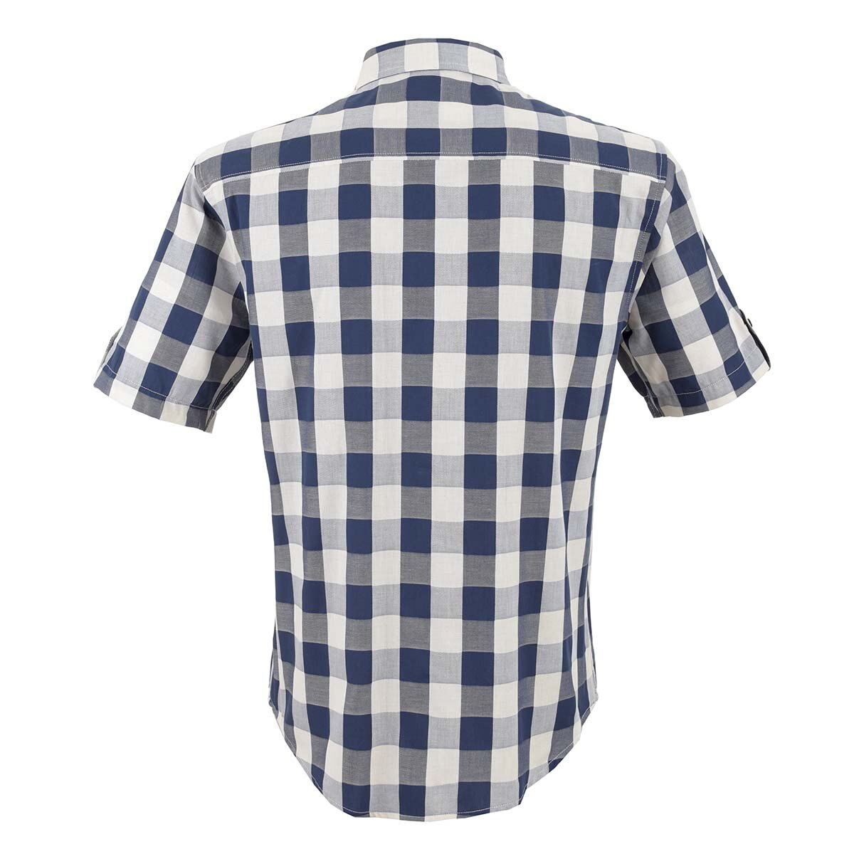 Camisa Manga Corta de Cuadros Blanco Scandro para Caballero