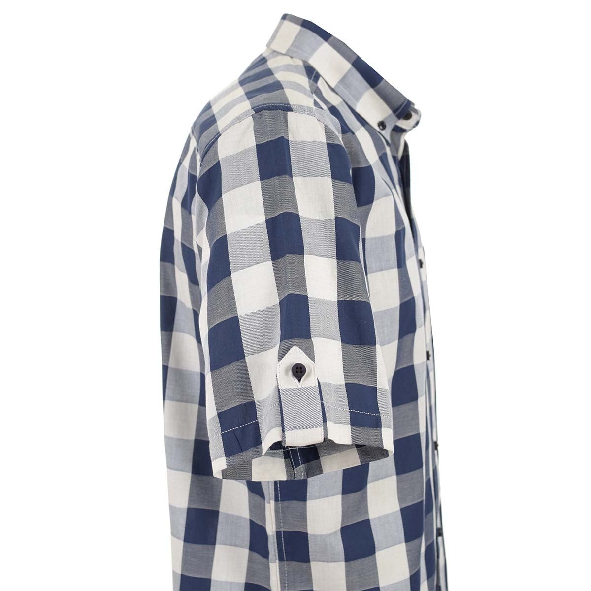 Camisa Manga Corta de Cuadros Blanco Scandro para Caballero