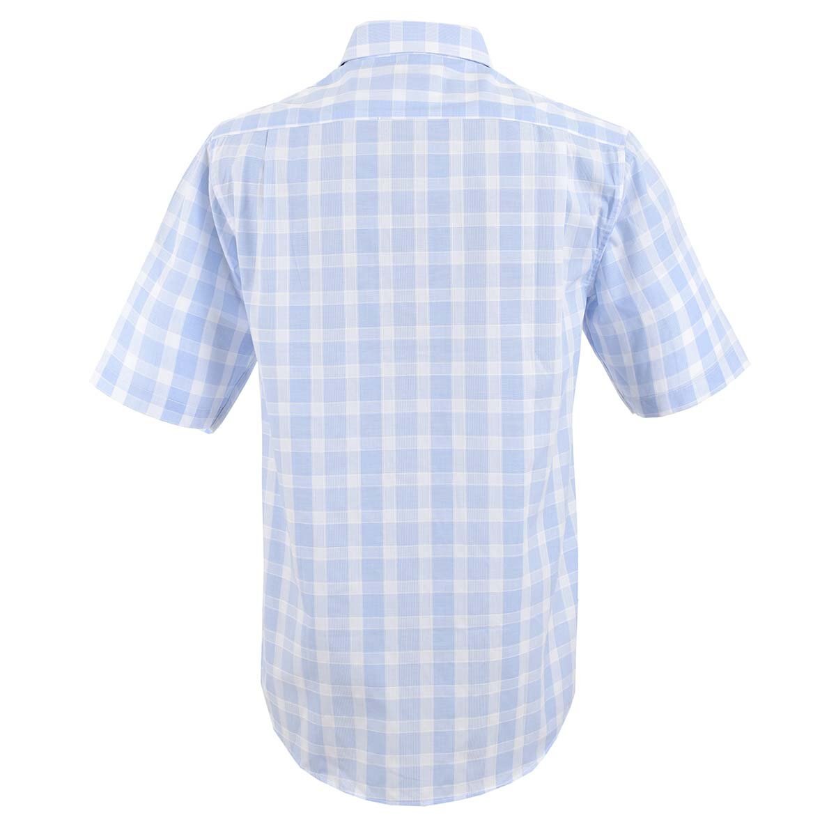 Camisa Manga Corta de Cuadros Azul Haggar para Caballero