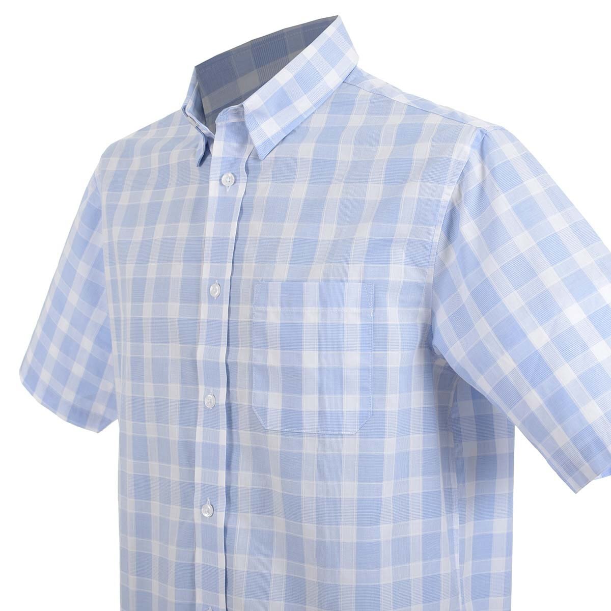 Camisa Manga Corta de Cuadros Azul Haggar para Caballero