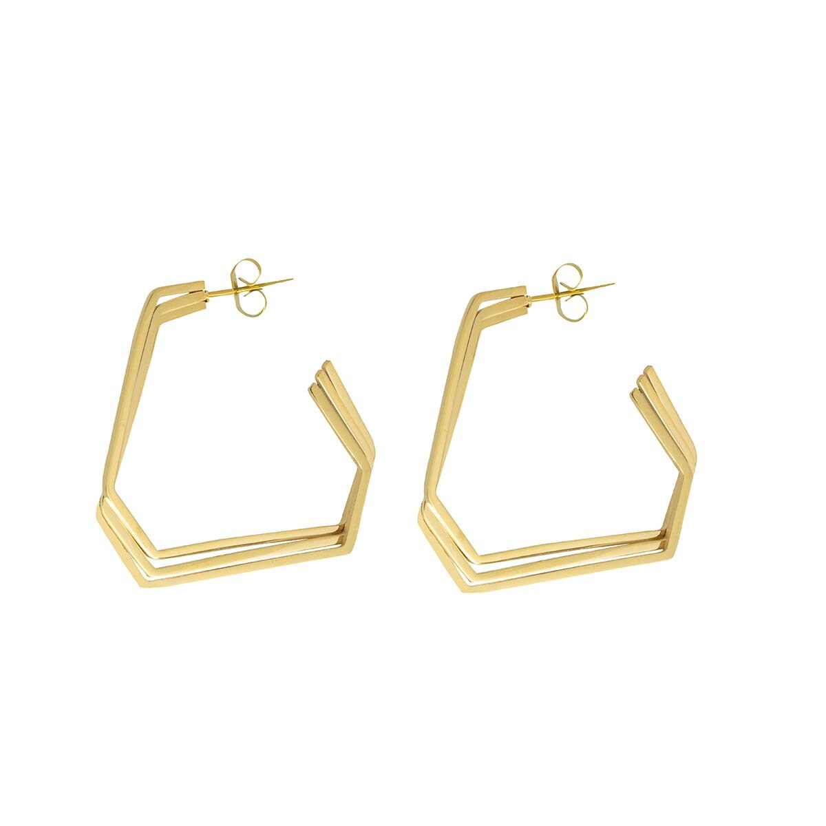 Aretes Dorados Enso Acero Inoxidable Enso