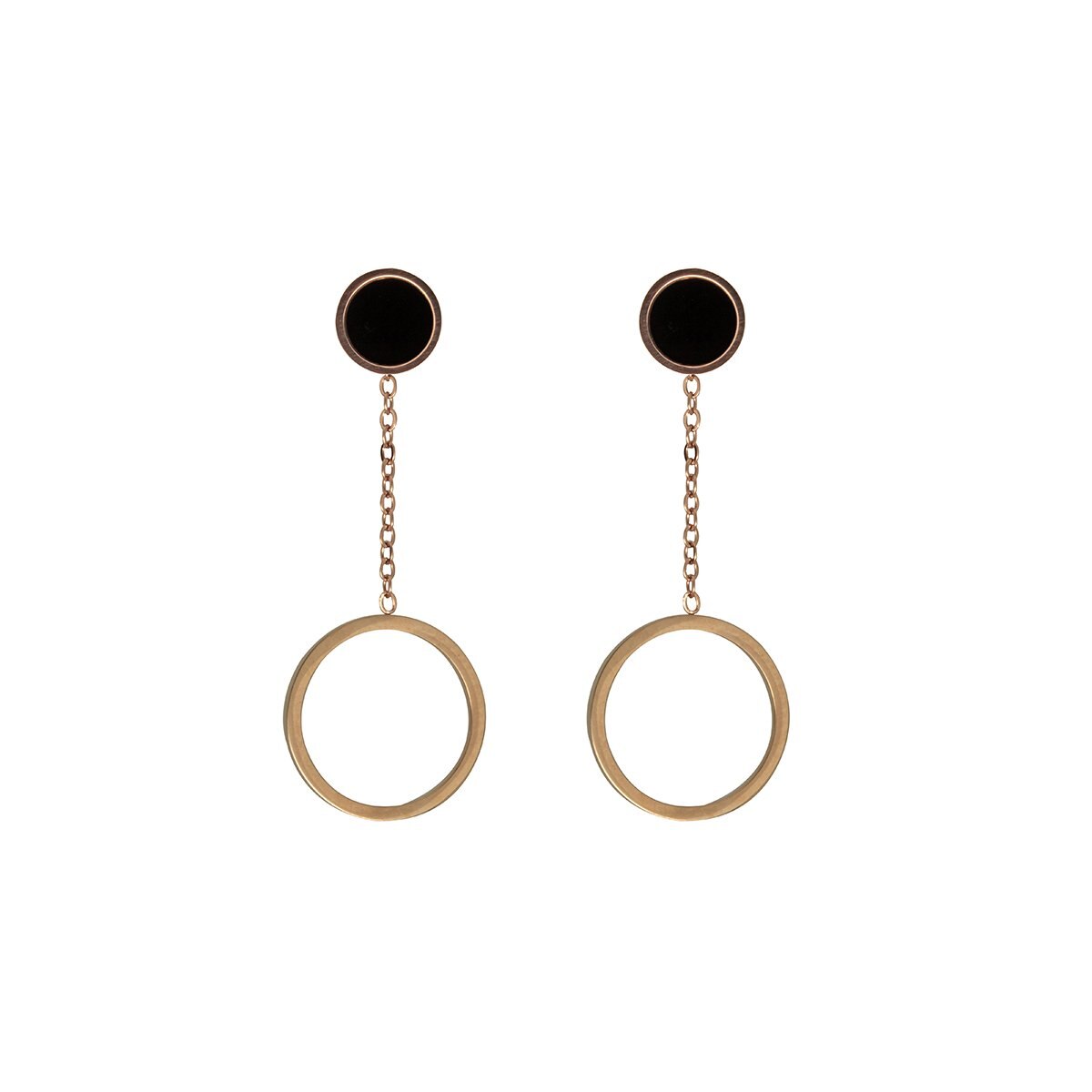 Aretes Colgante Detalle en Negro Acero Inoxidable Enso